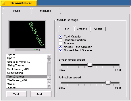 Effects config menu screenshot